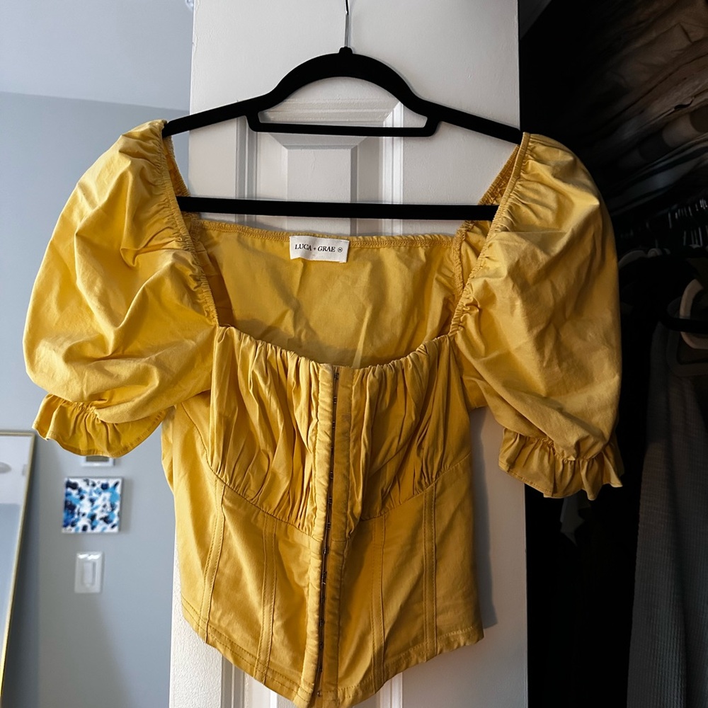 Yellow Puff Sleeve Top
